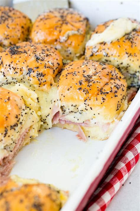 Hawaiian Roll Ham and Cheese Sliders Recipe - Oh Sweet Basil