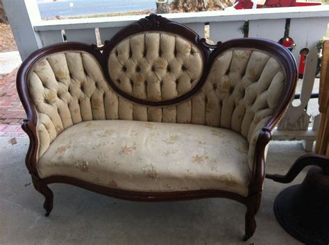 Wood Frame Couch Vintage