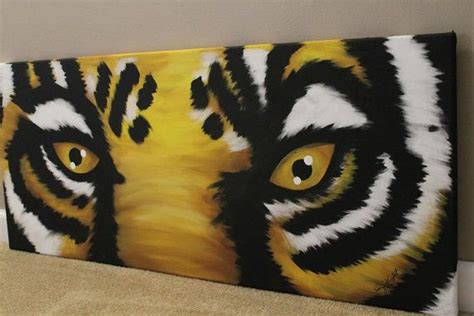 LSU Tiger Eyes Painting 17x40 FREE SHIPPING | Tiger eye painting, Eyes ...