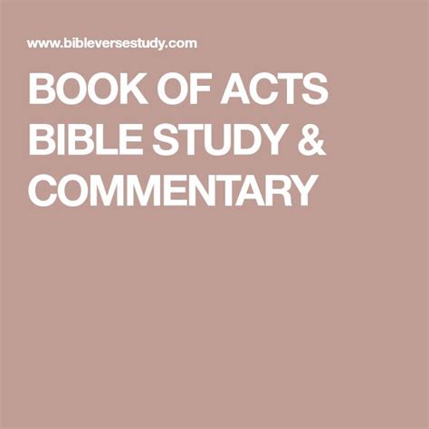 BOOK OF ACTS BIBLE STUDY & COMMENTARY | Acts bible, Bible study ...