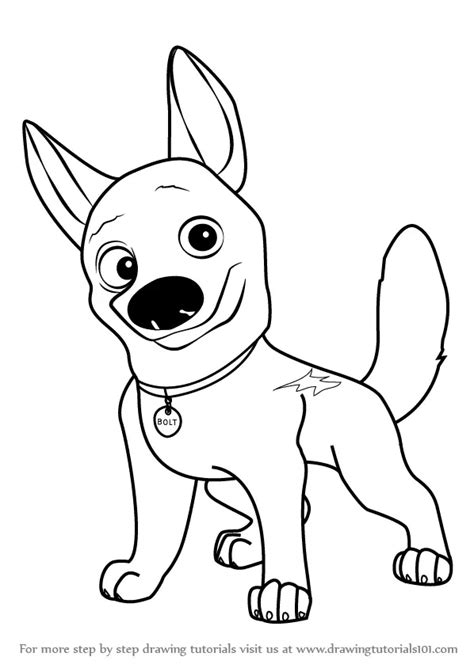 Learn How to Draw Bolt the Dog (Bolt) Step by Step : Drawing Tutorials