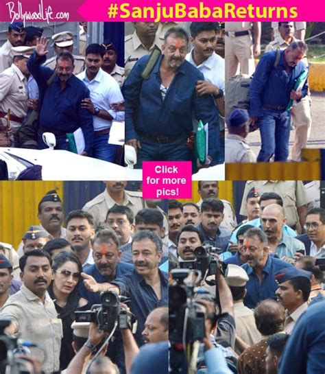 In Pics: Sanjay Dutt's first moments after release from Yerwada Jail ...