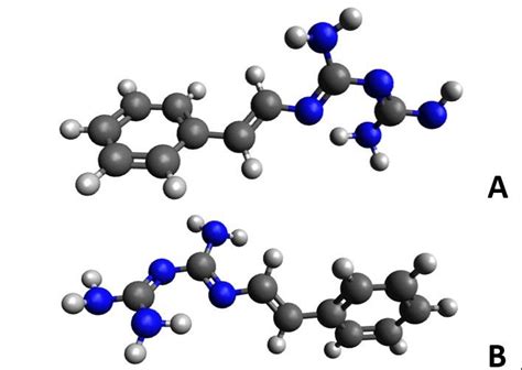 Optimized structure of the compound Phenformin (A-Rotation of 0 ° / B ...