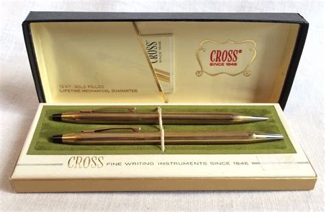 Cross Pen & Pencil Set 1/20 12k Gold Filled Made in USA in Original Box ...