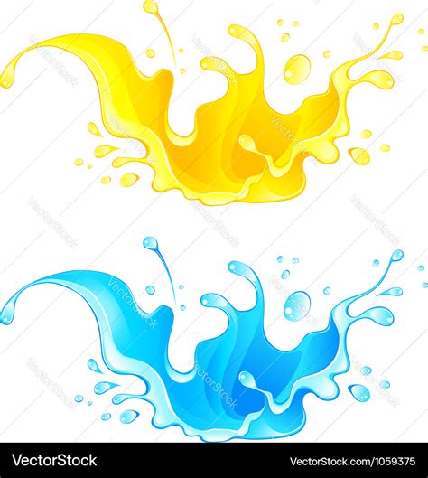 Splash juice drink and water Royalty Free Vector Image