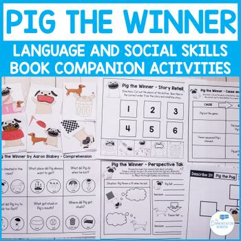 Pig the Winner Book Companion for Language and Social Skills | TpT