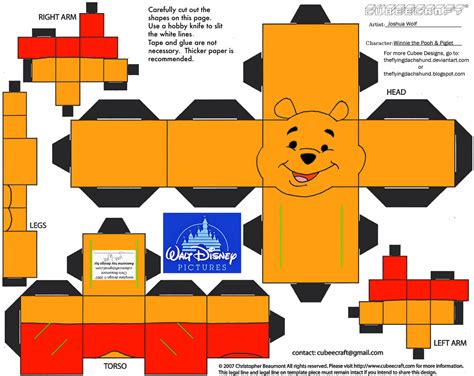 Winnie the Pooh Paper Toy | Free Printable Papercraft Templates