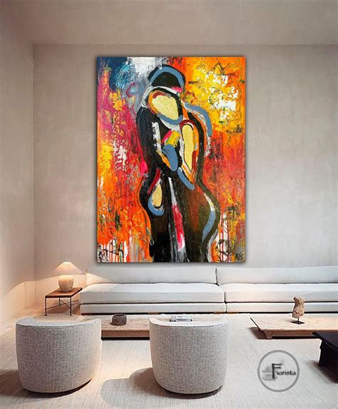 Original Modern Abstract Painting on the Wall Bright Colorful Picture ...