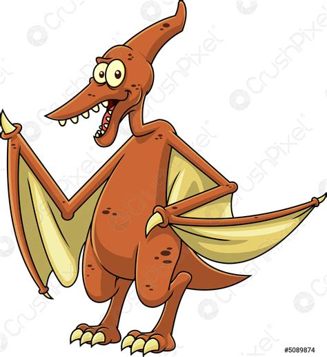 Pterodactyl Dinosaur Cartoon Character - stock vector 5089874 | Crushpixel