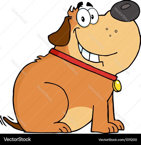 Fat dog cartoon mascot character Royalty Free Vector Image