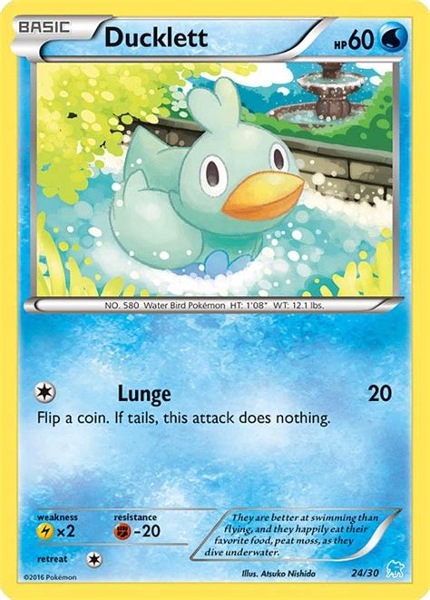 NO. 580 Ducklett | Water | Basic Water Bird Pokemon | Pokemon cards ...