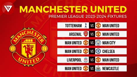 MANCHESTER UNITED FIXTURES PREMIER LEAGUE 2023/24 EPL, 53% OFF