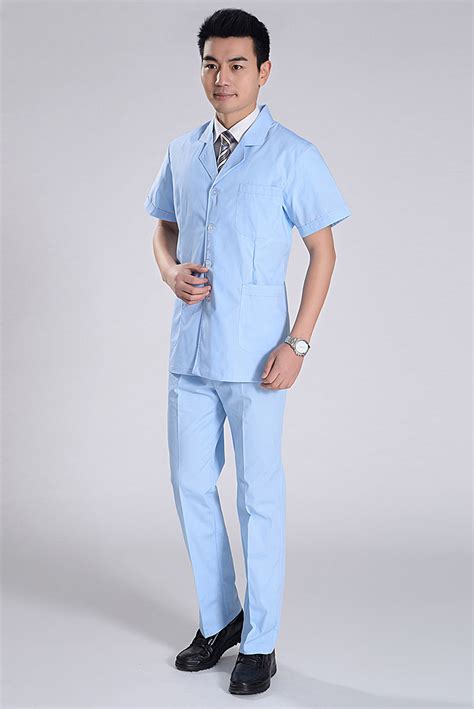 summer front opening male nurse suits uniforms - TiaNex