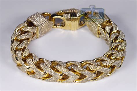 Mens Diamond Franco Bracelet 10K Yellow Gold 43.11 ct 410 grams