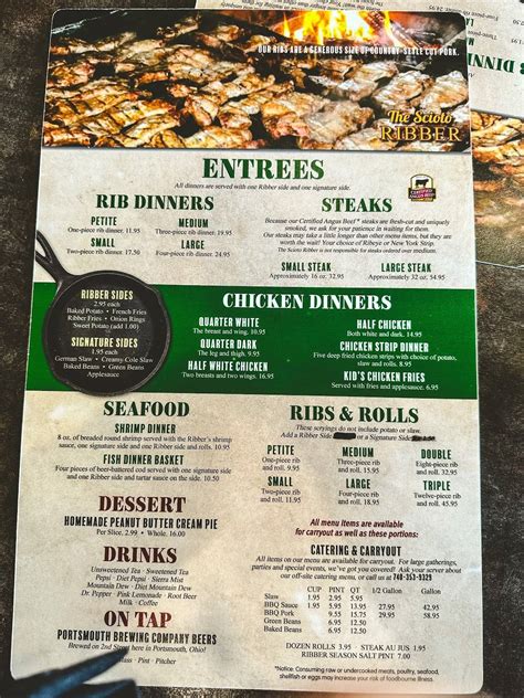 Menu at Scioto Ribber BBQ, Portsmouth