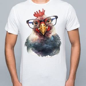 Chicken With Glasses Watercolor PNG Transparent Clipart Kids Cartoon ...