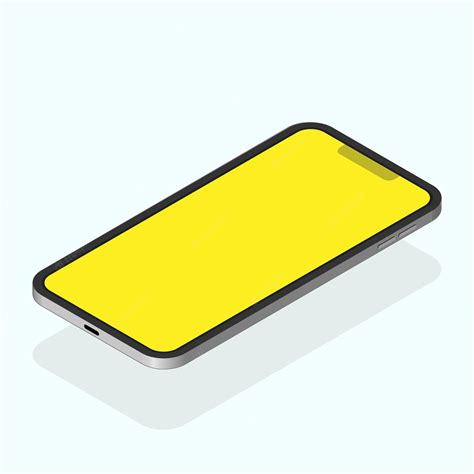 Premium Vector | A yellow screen realistic 3d smartphone isometric ...