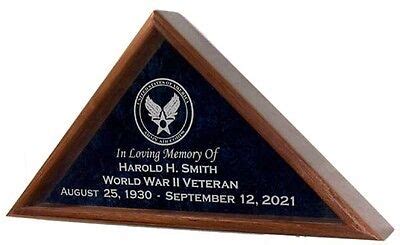 Military Veteran Burial Flag Display Case - INCLUDES PERSONALIZED ...