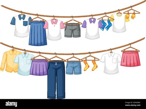 Isolated clothes hanging on white background illustration Stock Vector ...