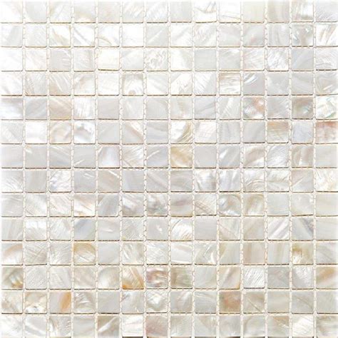 Apollo Tile White 12 in. x 12 in. Square Polished Natural Shell Mosaic ...