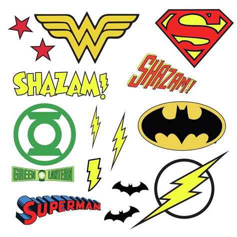 DC SUPERHERO LOGOS PEEL AND STICK WALL DECALS |Peel And Stick Decals ...