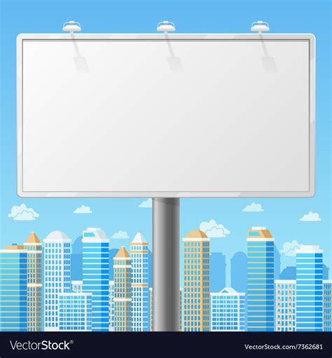 Blank billboard with urban background Royalty Free Vector