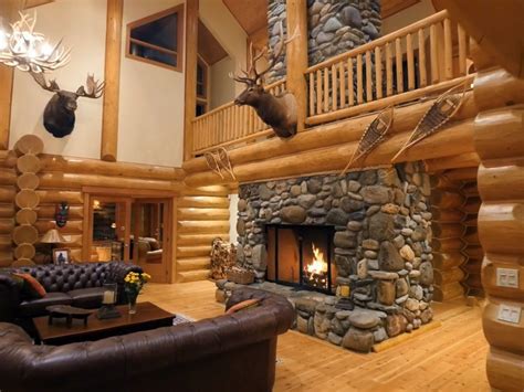 Log Cabin Living Rooms and Great Rooms - North American Log Crafters