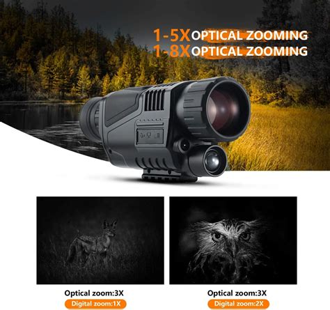 12MP Hunting Night Vision Google Monocular Infrared Digital 5x40 200M ...