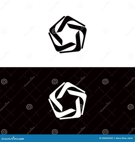 Black and White Circle Vector Logo Template Stock Illustration ...