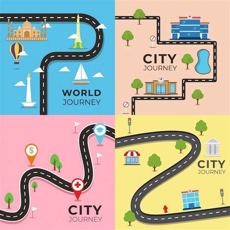 Premium Vector | Journey map illustration