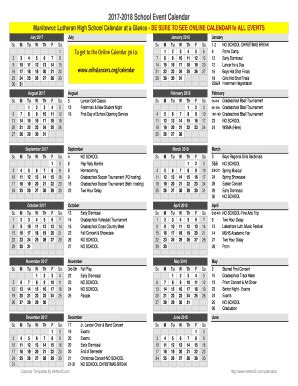 Manitowoc Lutheran High School Calendar At A Glance - BE SURE TO SEE ...