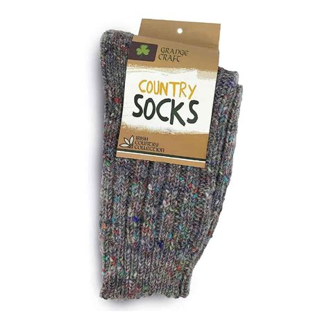 Irish Country Socks - Wool Socks for Men - Gray | Celtic Clothing Company