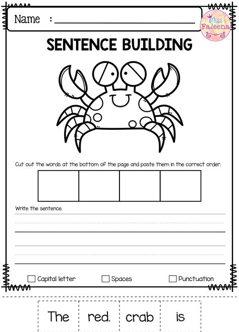 Sentence Structure Worksheets For Grade 1