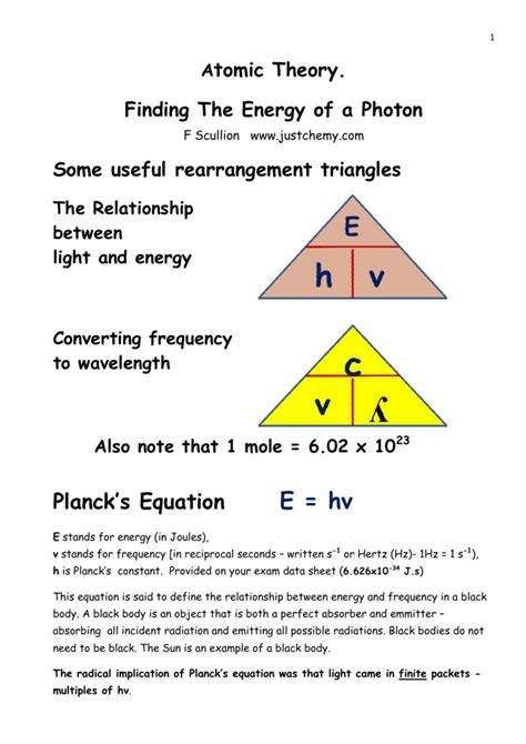 Planck's Equation E = hv