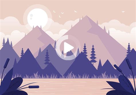 Vector Nature Landscape Illustration | Landscape illustration, Nature ...