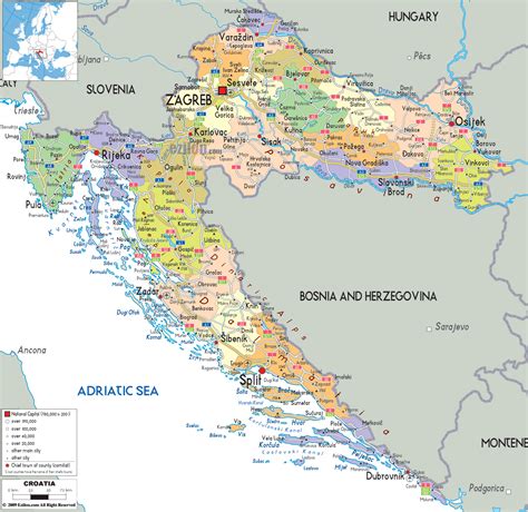 Maps of Croatia | Detailed map of Croatia in English | Tourist map ...