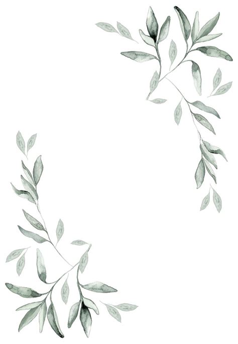 a drawing of some green leaves on a white background