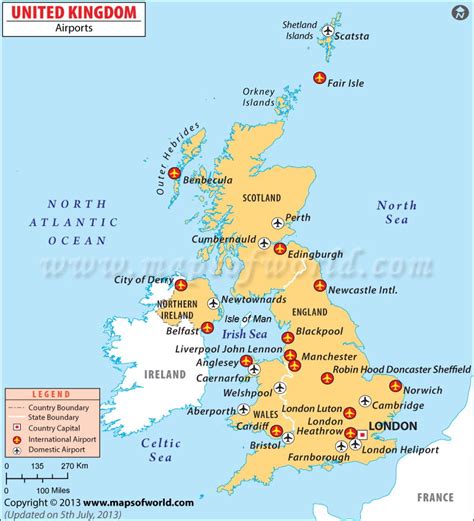 Map Of Uk Airports | Color 2018