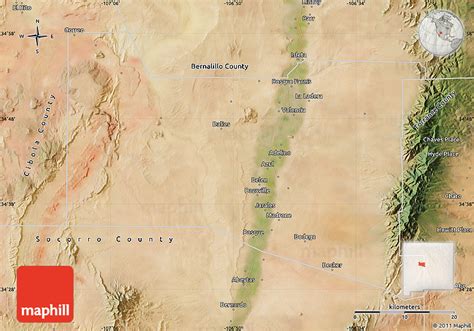 Satellite Map of Valencia County