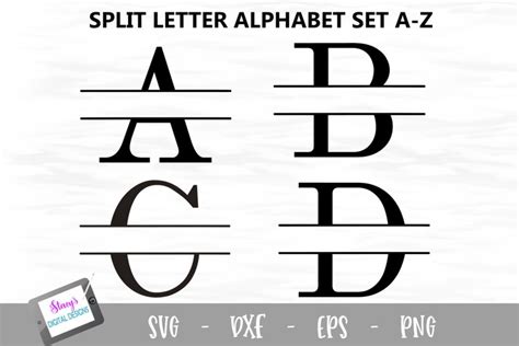 Split letter monogram Set