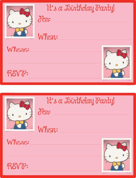 Hello Kitty Printables: Birthday Invitations | MPP