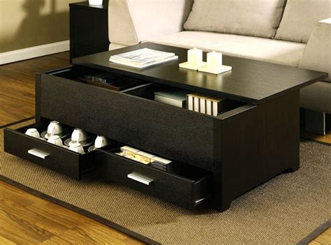 Furniture Black Coffee Table With Storage Excellent On Furniture ...