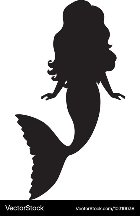 Mermaid silhouette Royalty Free Vector Image - VectorStock