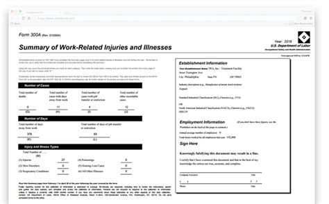 Osha Form 300a Fillable Excel - Printable Forms Free Online