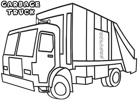 Big Garbage Truck Coloring Page - Free Printable Coloring Pages for Kids