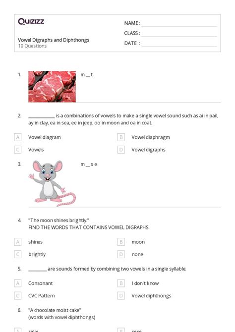 50+ Vowel Digraphs worksheets for 3rd Grade on Quizizz | Free & Printable