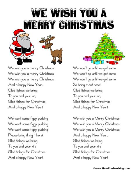 We Wish You A Merry Christmas Lyrics | Have Fun Teaching