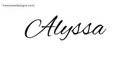 Cursive Name Tattoo Designs Alyssa Download Free - Free Name Designs