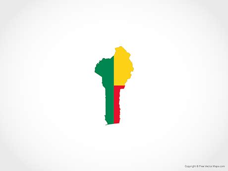 Printable Vector Map of Benin - Flag | Free Vector Maps