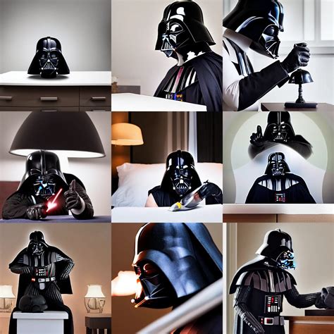 darth vader taking off his helmet and placing it down | Stable ...